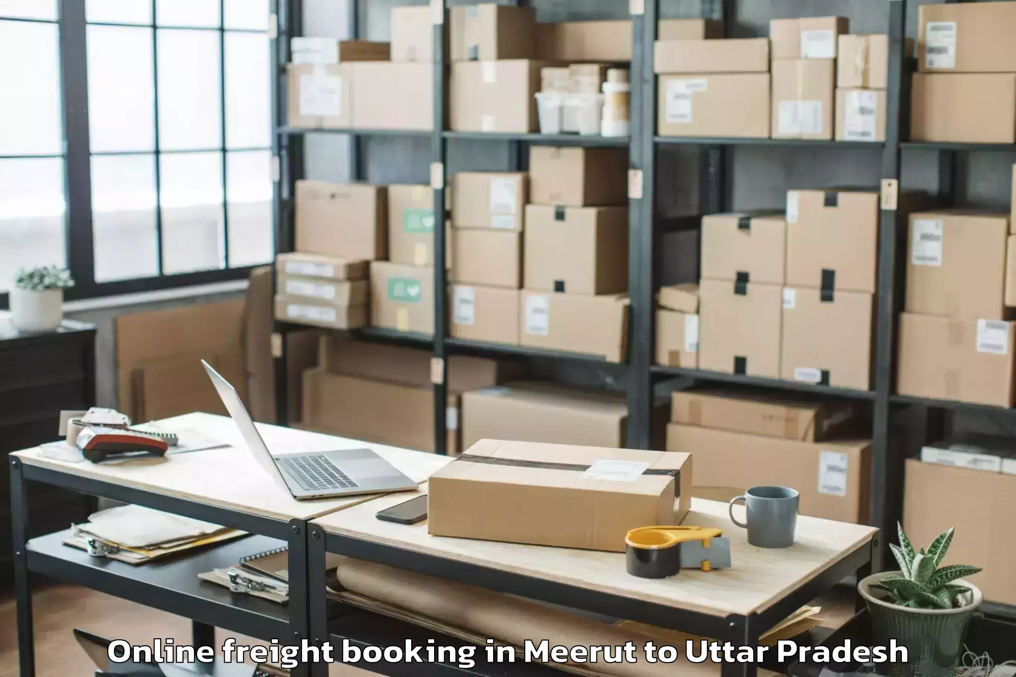 Affordable Meerut to Bikapur Online Freight Booking